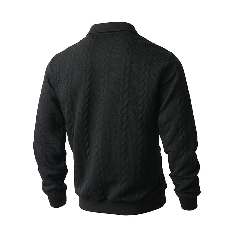 🎉 Neujahrsgeschenk – 50% RABATT!👕Klassischer Zopfmuster-Herrenpullover mit Halbreißverschluss: Reverskragen & Weiches Material – Zeitlos lässig für jeden Anlass!