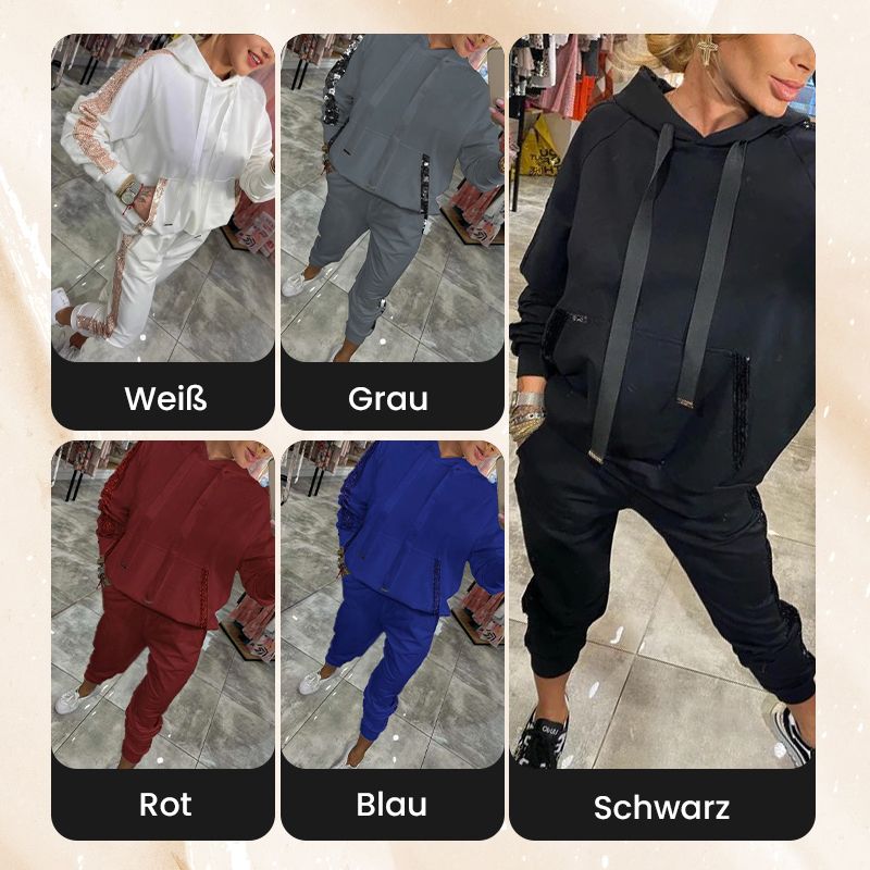 ✨Herbst-Neuankünfte Begrenzte Zeit 50% Rabatt✨Damen Kapuzenoberteile mit Kordelzug ＆ Hosen 2-Teiliges Set