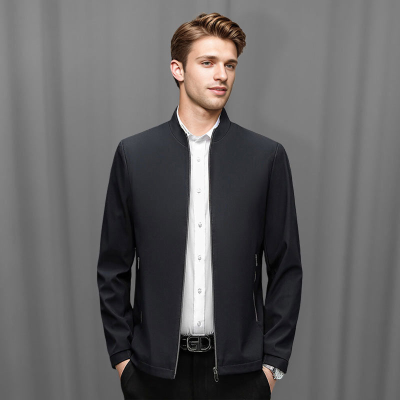 👑Fliwos® Herren Stehkragen Zipper Freizeitjacke