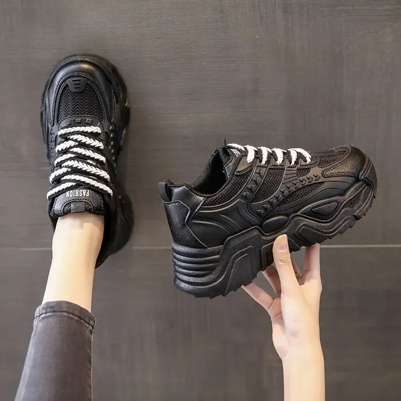 Sneakers Donna – Punta Tonda, Suola Alta, Comode e Sportive