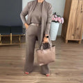 Elegantes 3-teiliges Set aus Longline-Cardigan, Top und Hose