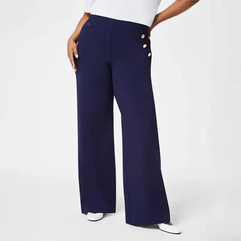 💖50 % Rabatt💖 Damen-Plus-Size-Hochdehnbare Hochtaillen-Hosen mit weitem Bein