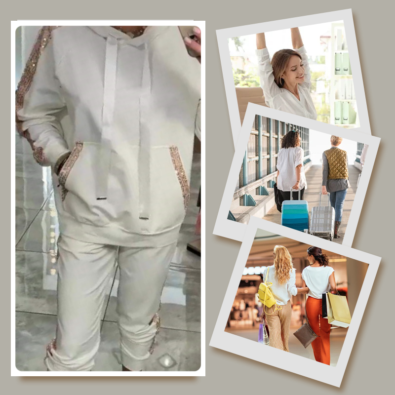 🌞Frühlingserwachen: 50% Rabatt!✨Herbst-Neuankünfte Begrenzte Zeit 50% Rabatt✨Damen Kapuzenoberteile mit Kordelzug ＆ Hosen 2-Teiliges Set