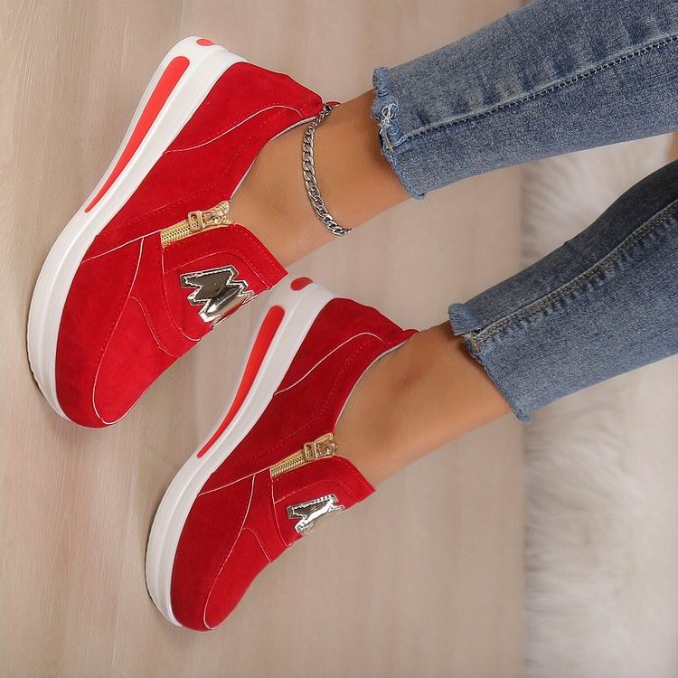 🌞Frühlingserwachen: 50% Rabatt!✨Orthopädische Damensneaker mit Plateau-Sohle – 3-Fußgewölbe-Unterstützung, Atmungsaktiv & Rutschfest, Stylisch mit Gold-Details für Ganztägigen Komfort